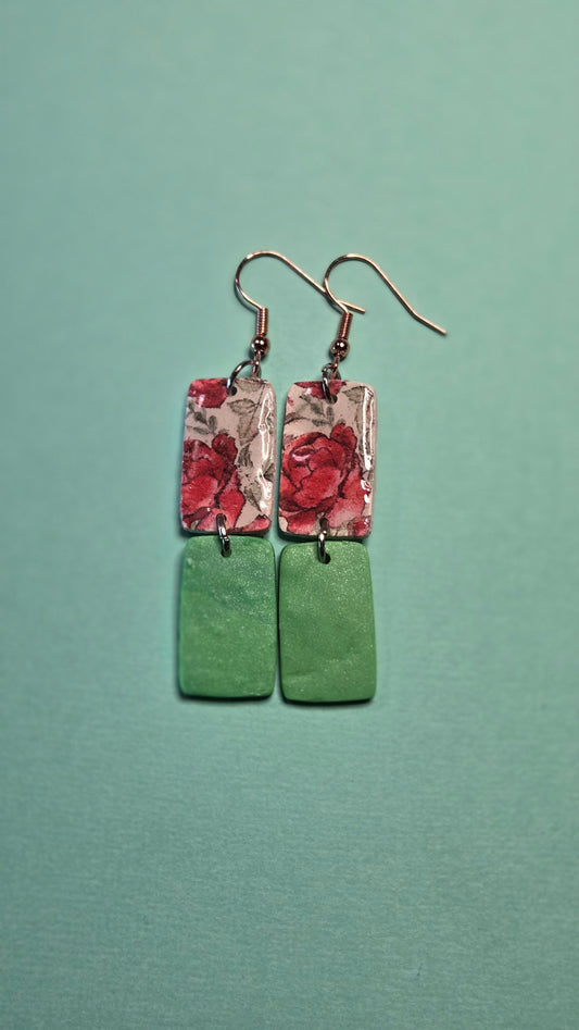 Rose Print Dangles