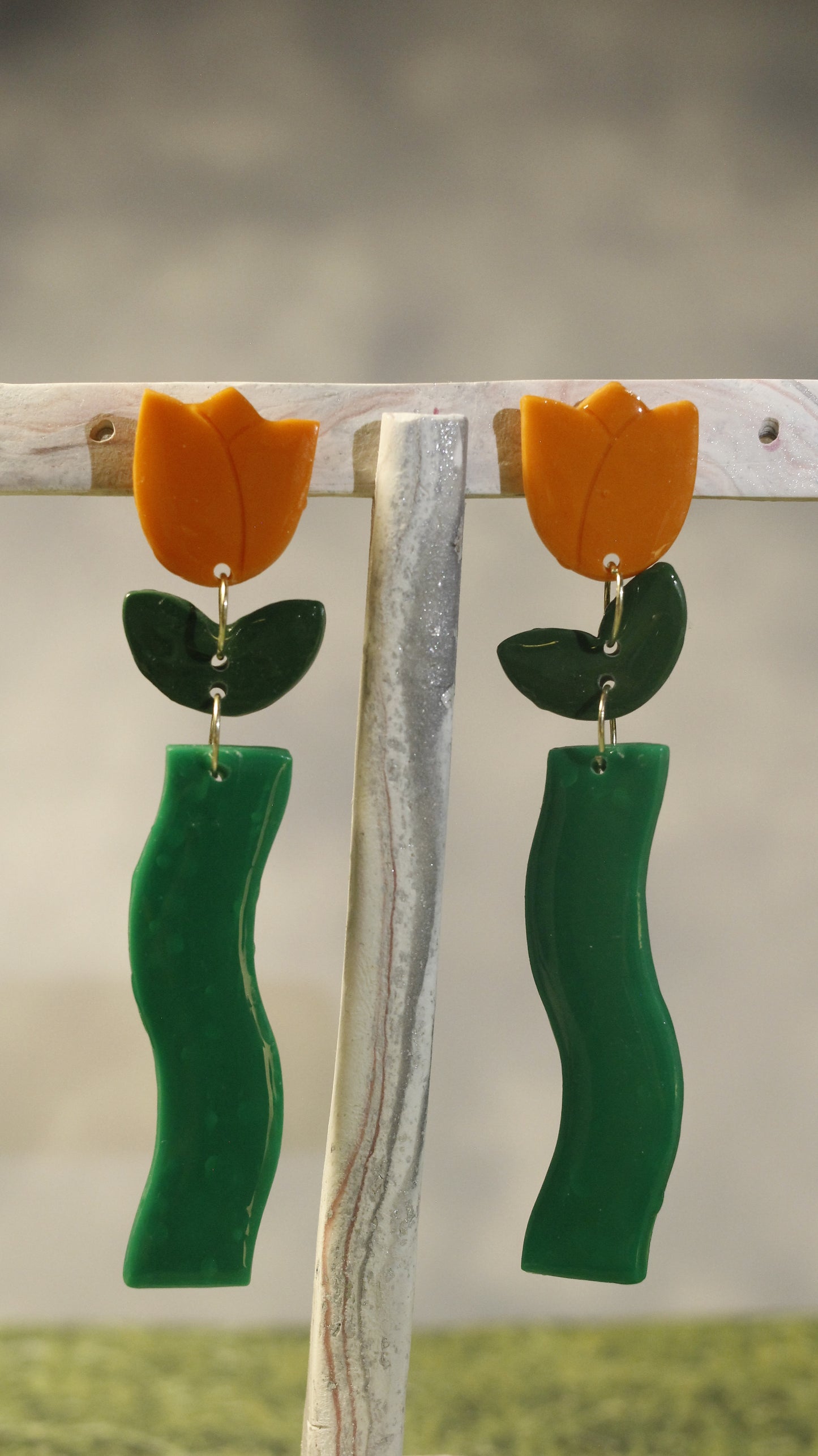 3-Tier Tulip Dangle Earrings