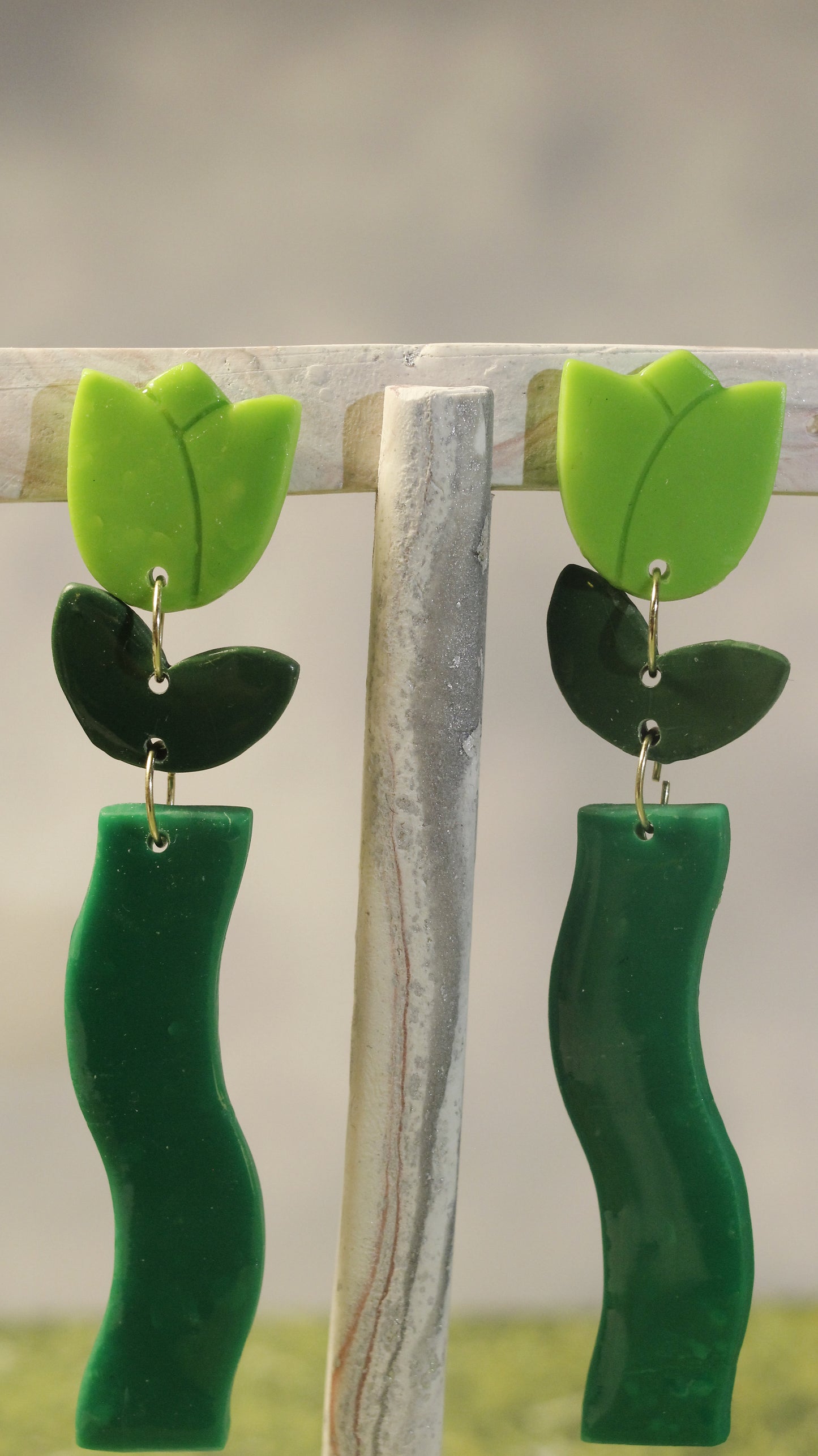 3-Tier Tulip Dangle Earrings