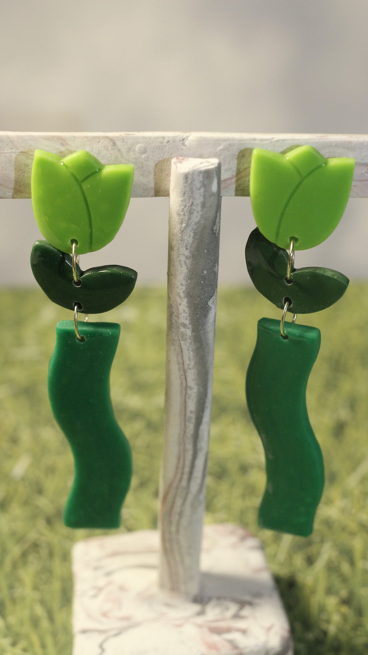 3-Tier Tulip Dangle Earrings