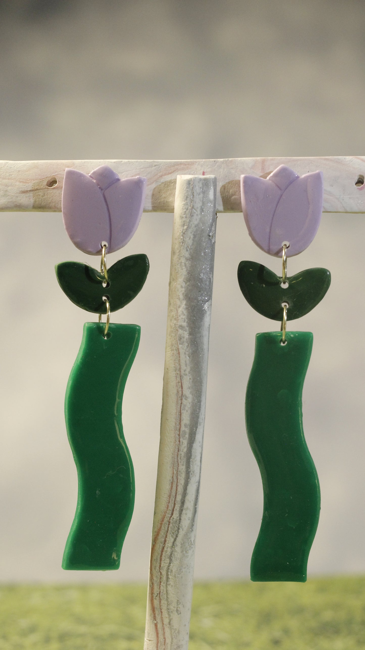 3-Tier Tulip Dangle Earrings