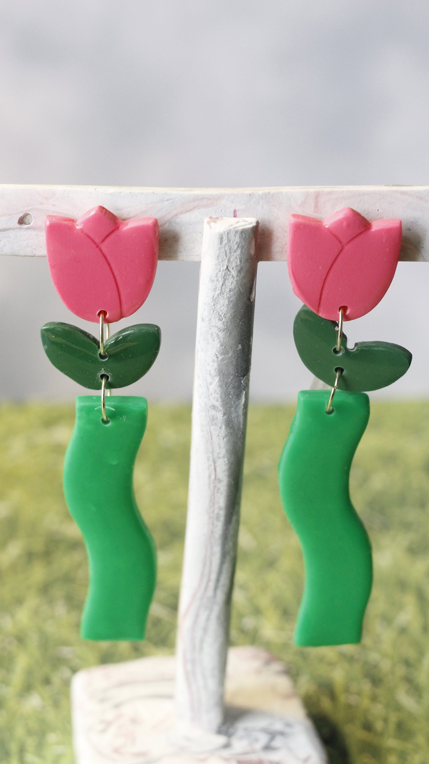 3-Tier Tulip Dangle Earrings