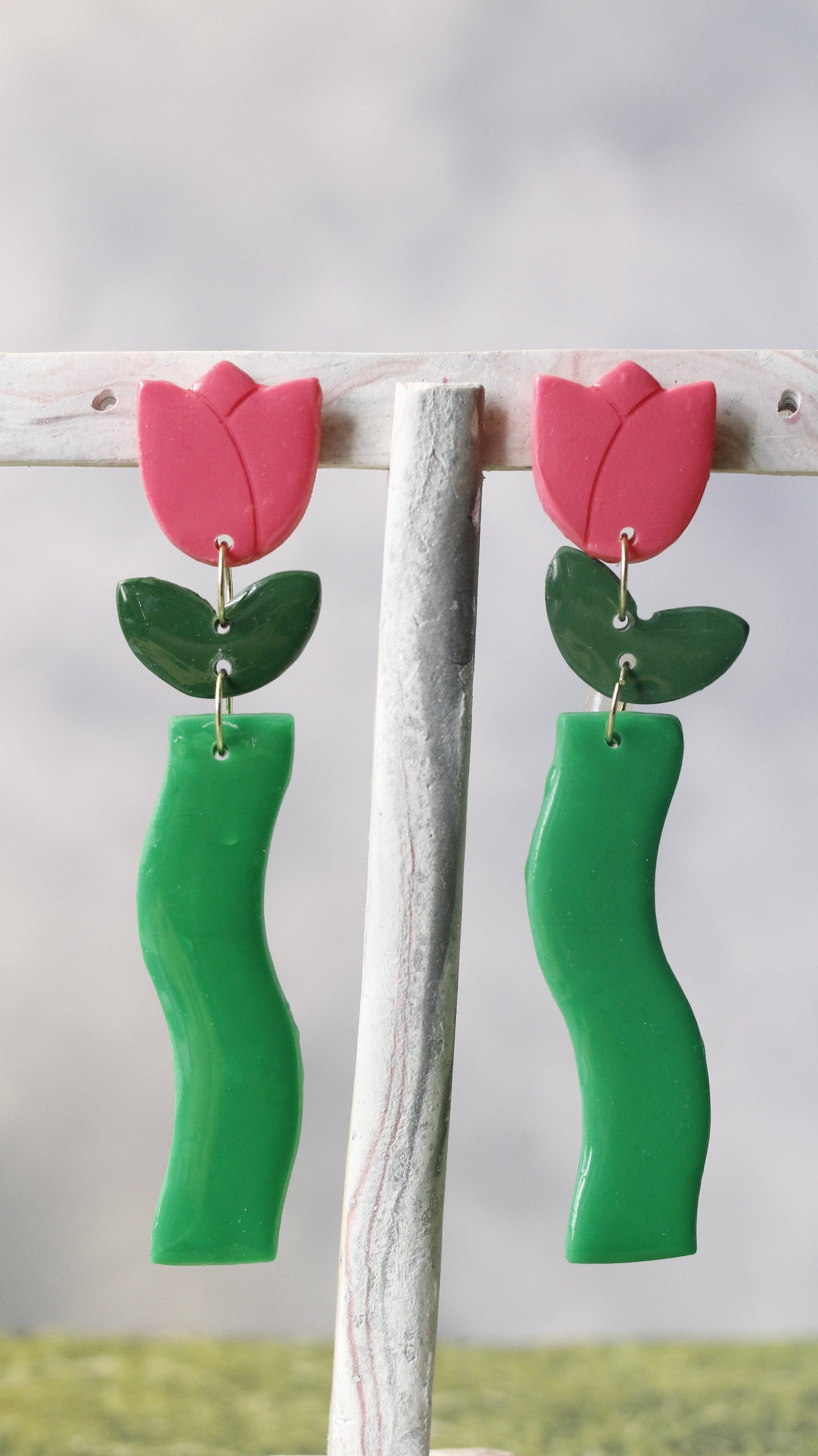 3-Tier Tulip Dangle Earrings
