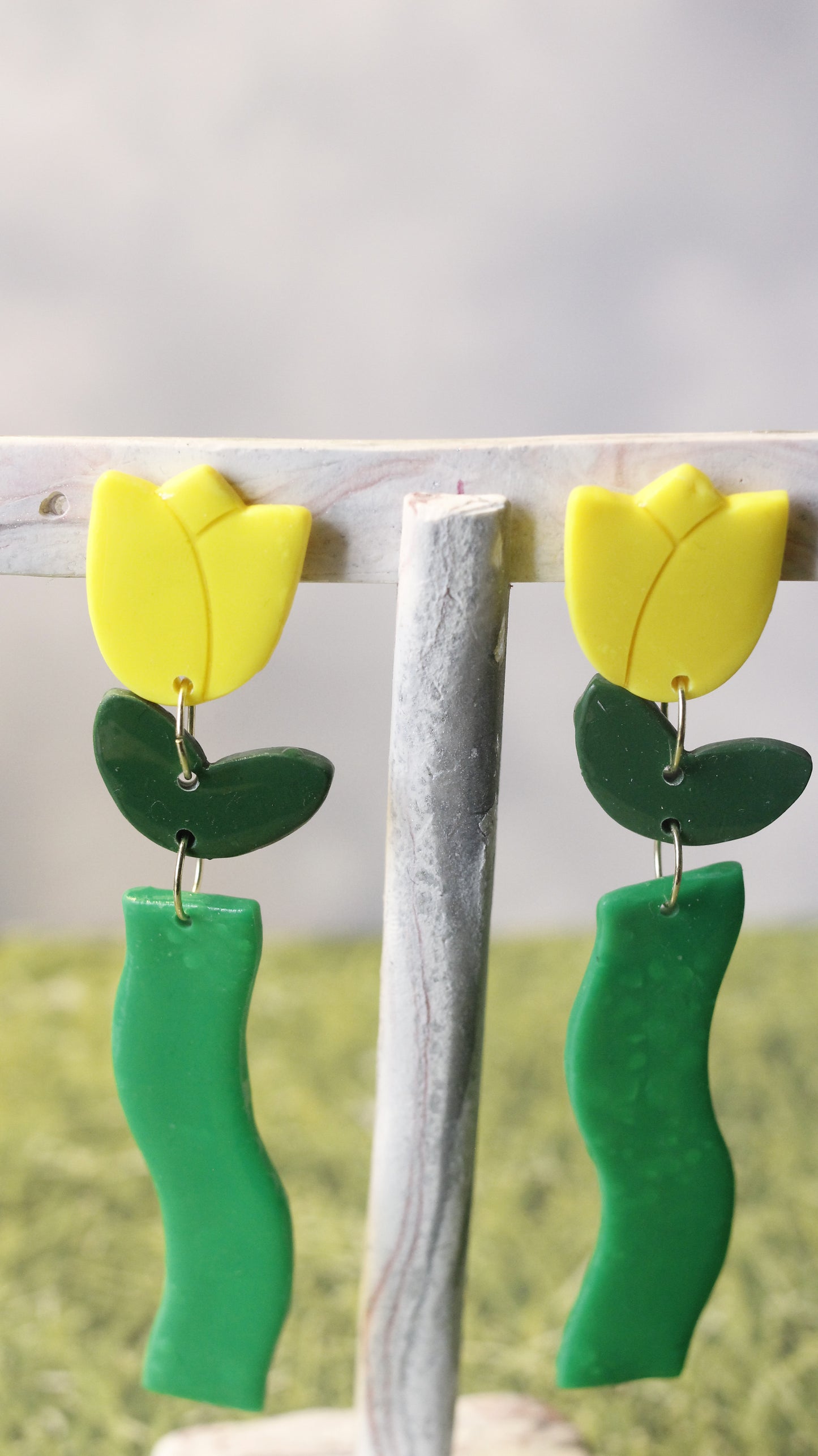 3-Tier Tulip Dangle Earrings