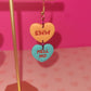 Snarky Anti-Valentine's Candy Hearts Dangle Earrings