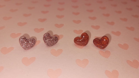 Shimmering Heart Studs 2-Pack