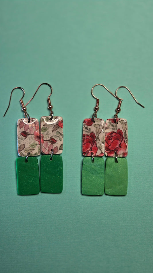 Rose Print Dangles