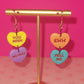 Snarky Anti-Valentine's Candy Hearts Dangle Earrings