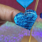 Closeup of lower heart with glitter detail