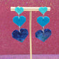 3-Tiered Gradient Heart Earrings