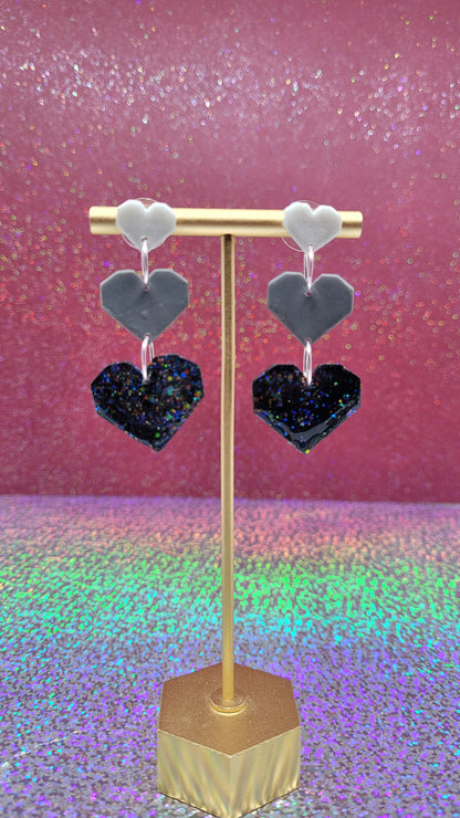 3-Tiered Gradient Heart Earrings