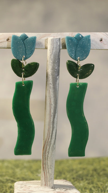 3-Tier Tulip Dangle Earrings