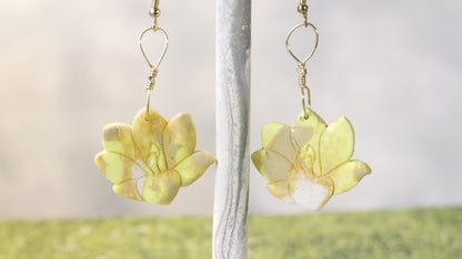Multicolor Crocus Flower Dangle Earrings