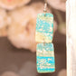 Turquoise Blue & Transparent White Polymer Clay Drop Earrings w/Silver Foil Accent - Variant 2