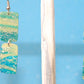 Transparent White & Turquoise Blue Polymer Clay Drop Earrings w/Silver Foil Accent