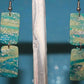 Transparent White & Turquoise Blue Polymer Clay Drop Earrings w/Silver Foil Accent