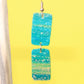Turquoise Blue & Transparent White Polymer Clay Drop Earrings w/Silver Foil Accent - Variant 4