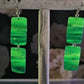 Turquoise Blue & Transparent White Polymer Clay Drop Earrings w/Silver Foil Accent - Variant 1