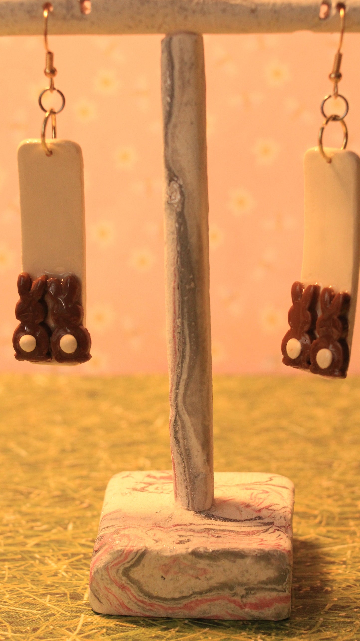 Chocolate Bunnies Dangle Earrings