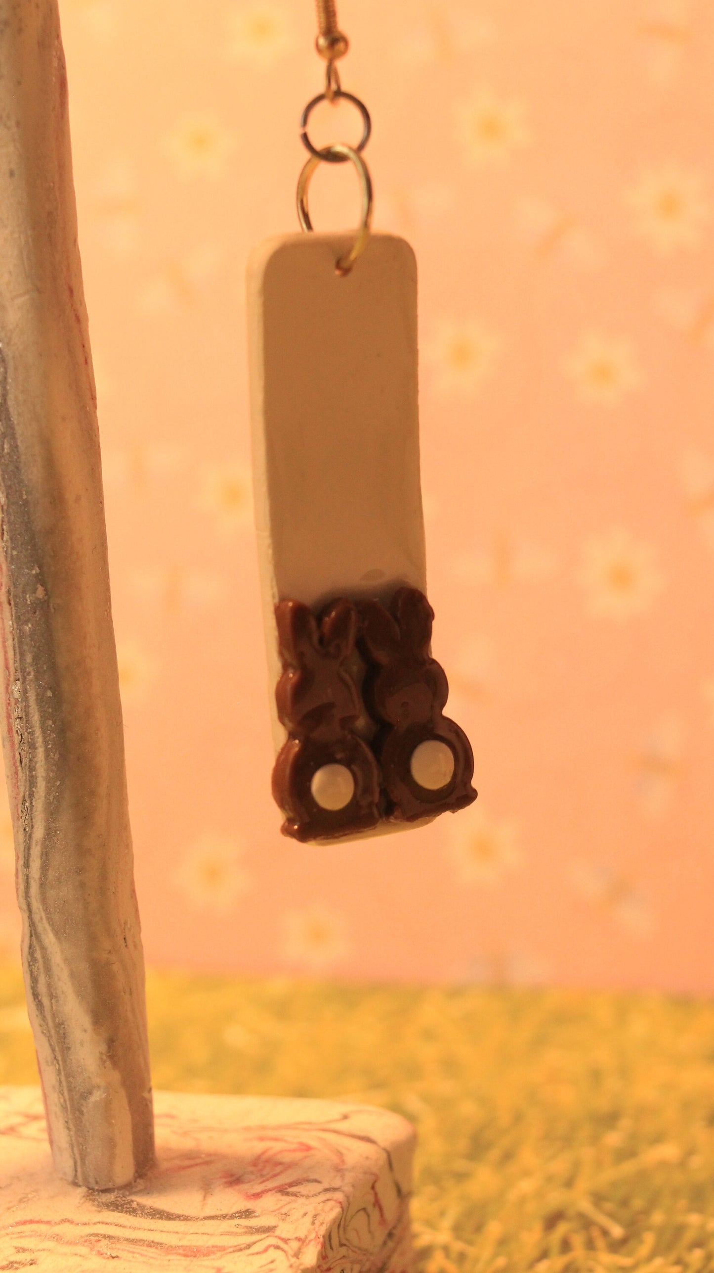 Chocolate Bunnies Dangle Earrings