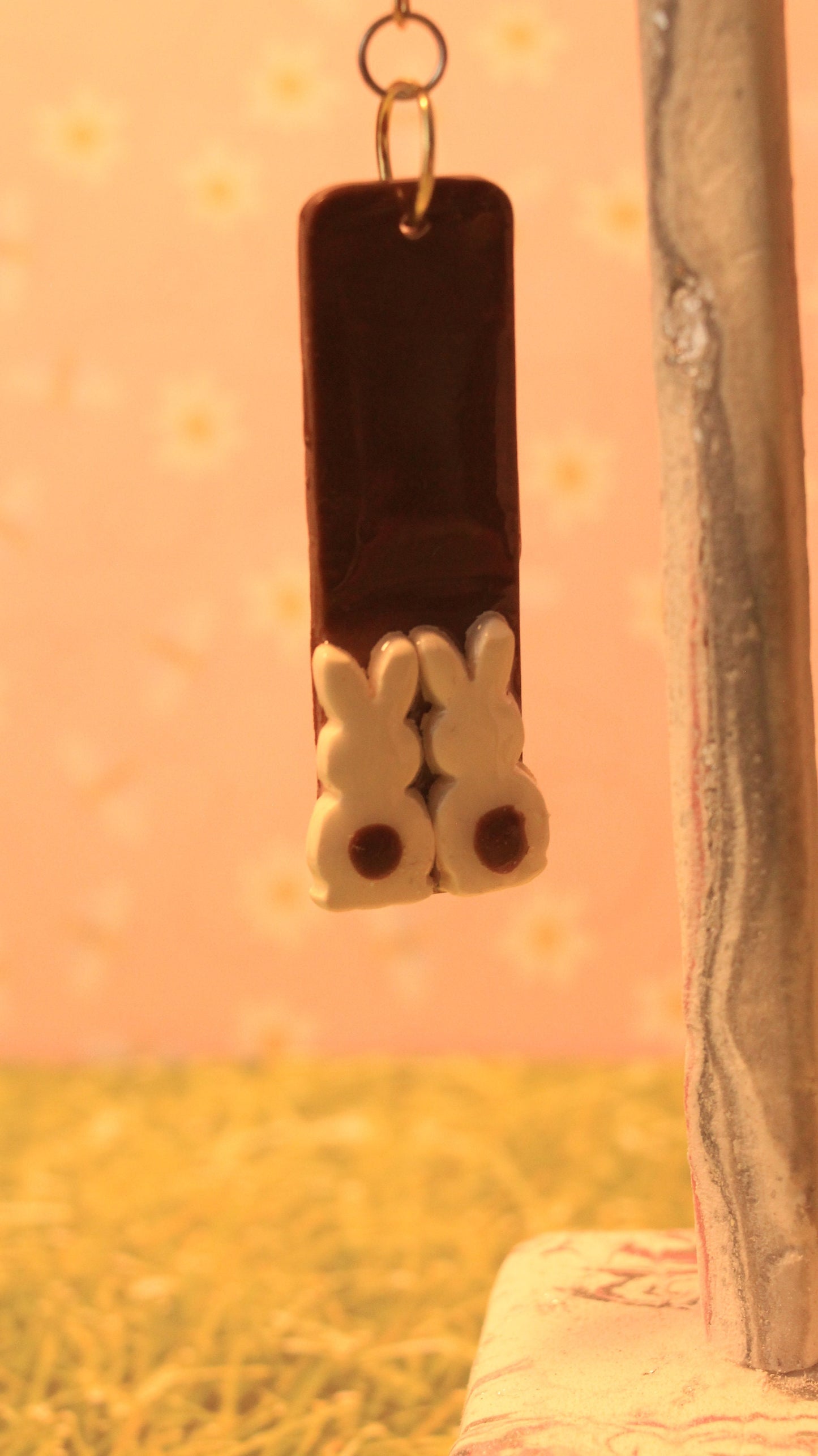 Chocolate Bunnies Dangle Earrings