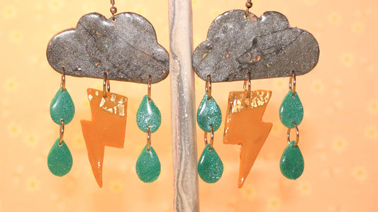 Stormy Weather Shimmering & Glow-In-The-Dark Dangle Earrings
