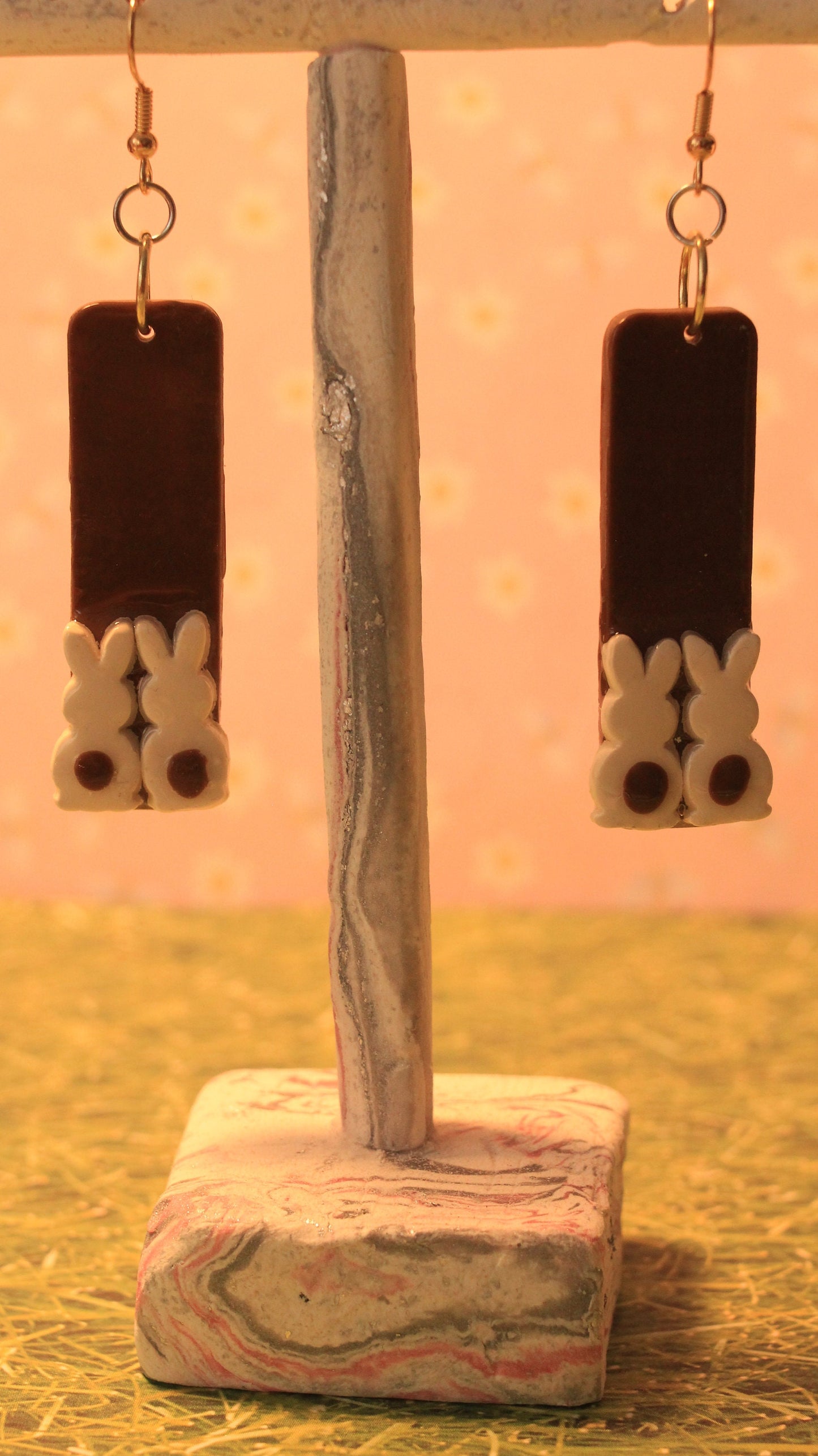 Chocolate Bunnies Dangle Earrings