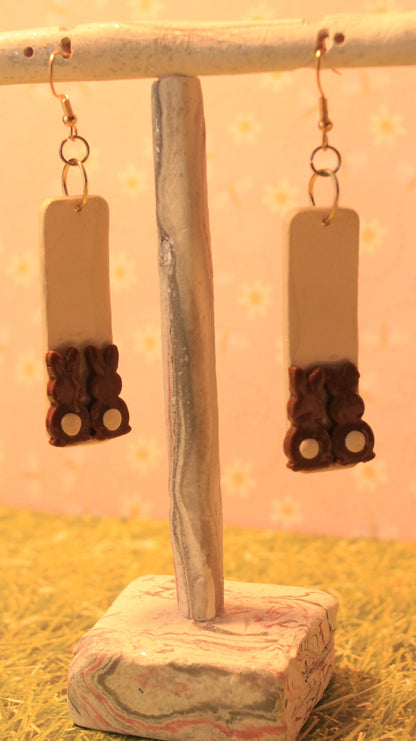 Chocolate Bunnies Dangle Earrings