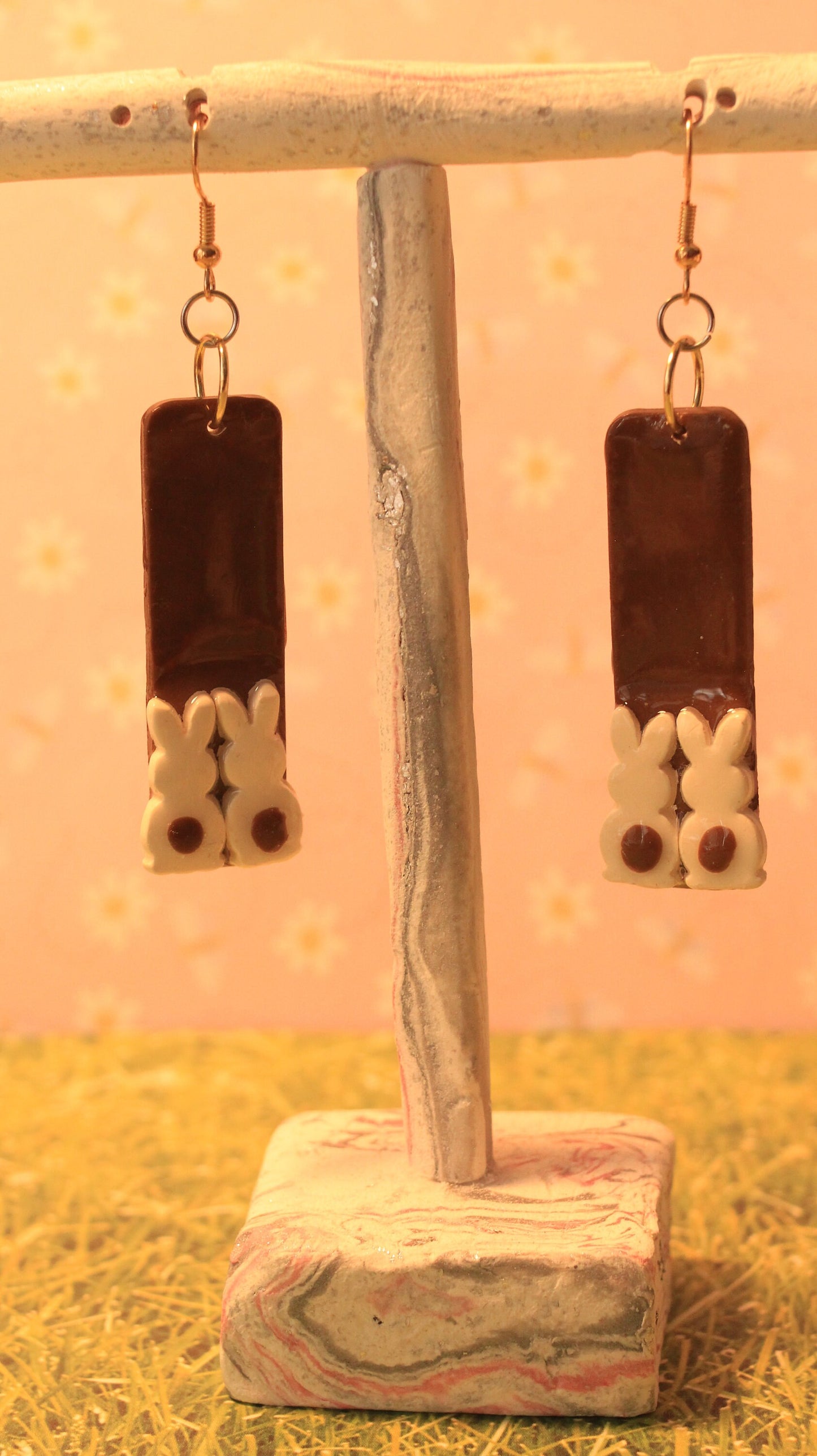 Chocolate Bunnies Dangle Earrings