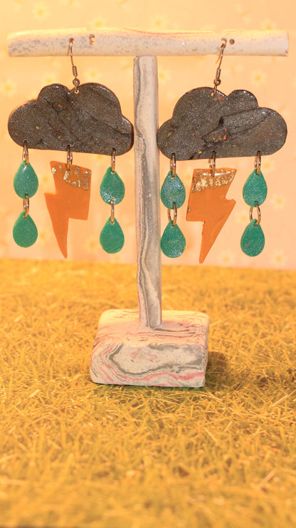 Stormy Weather Shimmering & Glow-In-The-Dark Dangle Earrings
